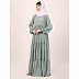 3 frilled design abaya-Sky Blue 3 frilled design abaya-Sky Blue